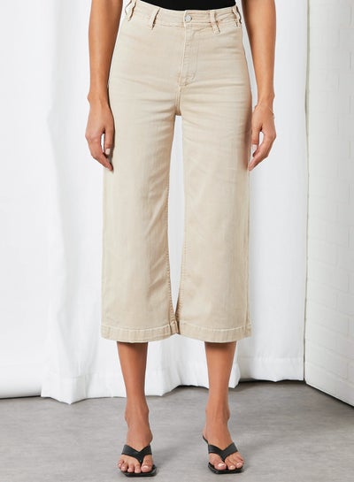 High Waist Culotte Jeans Beige price in Egypt | Noon Egypt | kanbkam