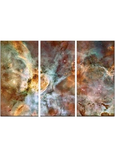 Buy 3-Piece Abstract Design Framed Vinyl Tableau Multicolor 100x60cm in Egypt