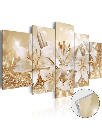 Buy 5-Piece Floral & Botanical Design Framed Vinyl Tableau Multicolor 210x100cm in Egypt