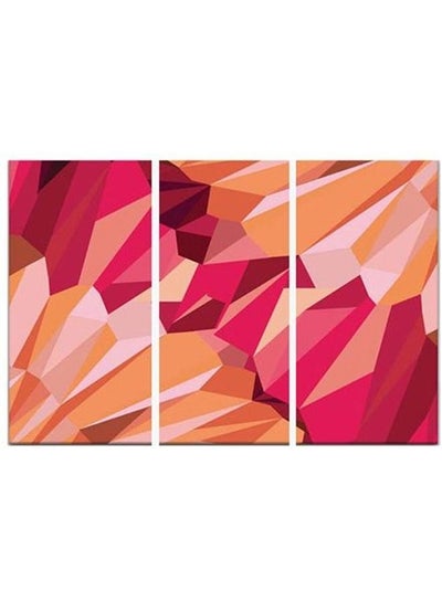 Buy 3-Piece Abstract Design Framed Vinyl Tableau Multicolor 100x60cm in Egypt