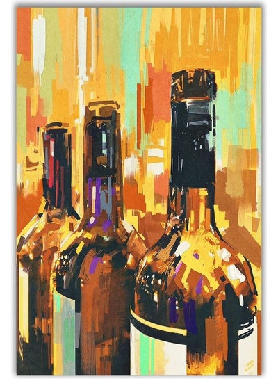 Buy Food & Beverages Design Framed Vinyl Tableau Multicolor 90x60cm in Egypt