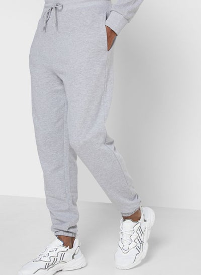 Buy Solid Pattern Joggers Grey in UAE