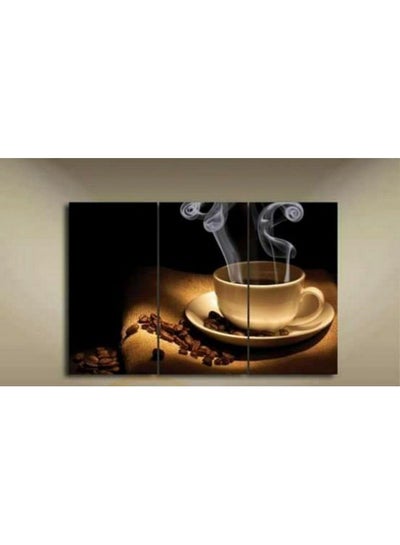 Buy 3-Piece Food & Beverages Design Framed Vinyl Tableau Multicolor 72x45cm in Egypt