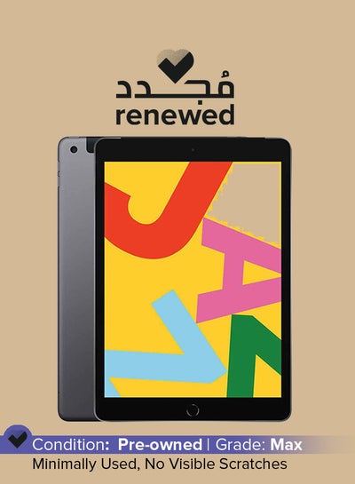 Buy Renewed - iPad-2019 (7th Generation) 10.2inch, 128GB, Wi-Fi, Space Gray With FaceTime - International Specs in UAE