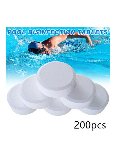 Buy 200 piece Multifunction Instant Disinfection Chlorine Tablets 12x12x12cm in UAE
