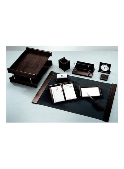 اشتري 11-Piece Wooden Desk Set Ebony في الامارات