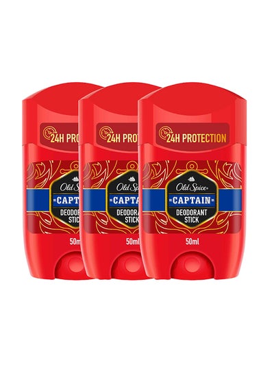 Buy Captain Deodorant Stick, Pack of 3 50ml in UAE