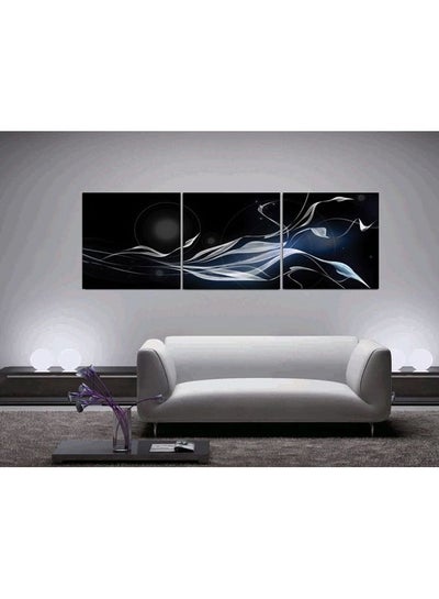 Buy 3-Piece Abstract Design Framed Vinyl Tableau Multicolor 120x40cm in Egypt