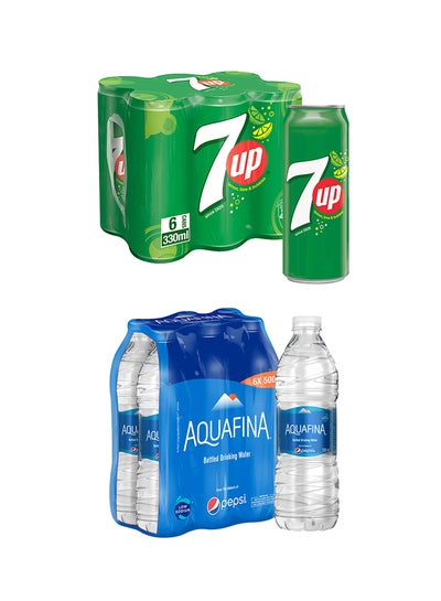 Buy Carbonated Soft Drink Cans And Aquafina 330+500ml pack_of_12 in UAE