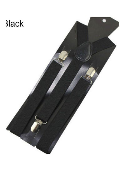 Buy Unisex Elastic Y-Shape Braces Men's Women's Adjustable Clip-on Suspenders Black in UAE