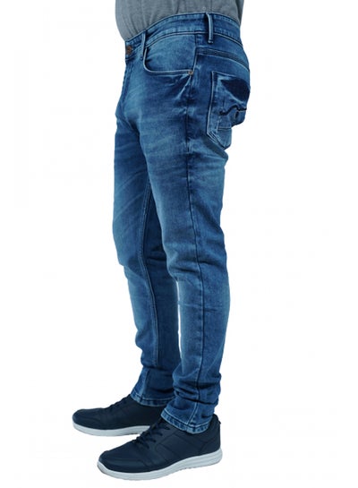 IDEALSANXUN Men's Elastic Waist Jeans/Twill Casual Pants, Dark