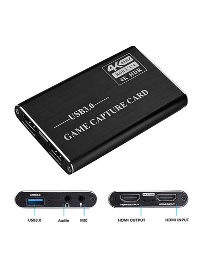 Buy 4K USB3.0 to HDMI Game Streaming Live Stream Broadcast Video Capture Card Dongle Black in Egypt