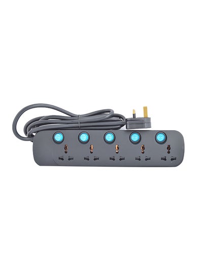 Buy 5 Way Universal Power Extension Socket Black 5meter in UAE