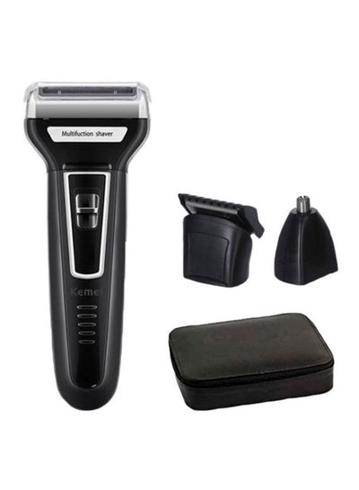 Buy 3-In-1 Rechargeable Electric Trimmer Black/Silver 16x6x3cm in Egypt