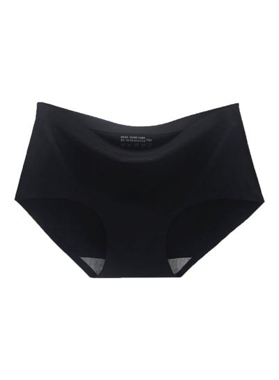 Buy Solid Seamless Panties Black in UAE