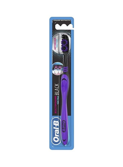 Buy Surrounding Black Toothbrush, Medium Manual Toothbrush, 1 Count Multicolour in Egypt