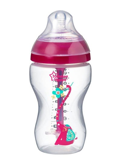 Buy Advanced Anti-Colic Feeding Bottle, 340ml - Clear/Pink in Saudi Arabia