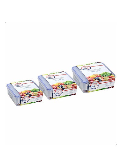 Buy 3-Piece Square Food Container Set Clear in Egypt