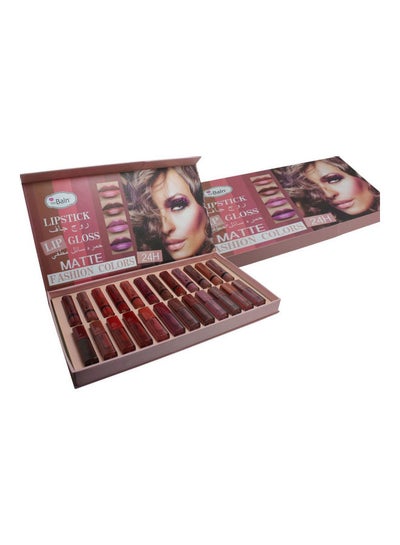 Buy 24-Piece Lipstick And Lip Gloss Set Multicolour in Saudi Arabia