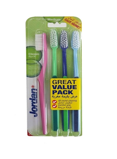 اشتري Classic Medium Manual Toothbrush Set Multicolour Multicolour 4 x 8 سنتيمتر في الامارات