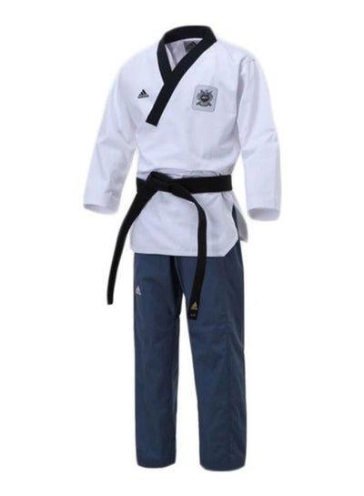 Buy Taewondo Poomsae Adult Female Uniform - White/L.Blue in UAE