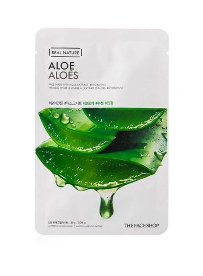 Buy Real Nature Aloe Face Mask White 20grams in UAE