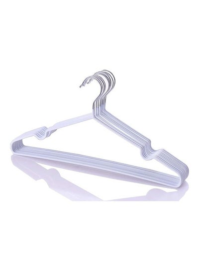 Buy 100-Piece Non-Slip Metal Hook Hangers Set White 40cm in UAE