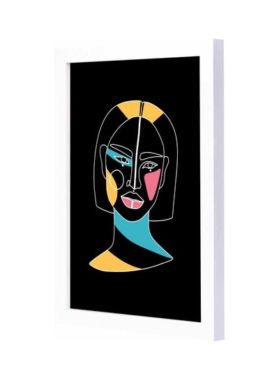 Buy Full Face Themed Wall Art Painting With Frame White 23x33x2cm in Saudi Arabia