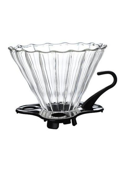 Buy V60 Manual Coffee Drip Filter With Holder Clear/Black 11.5x10cm in Saudi Arabia