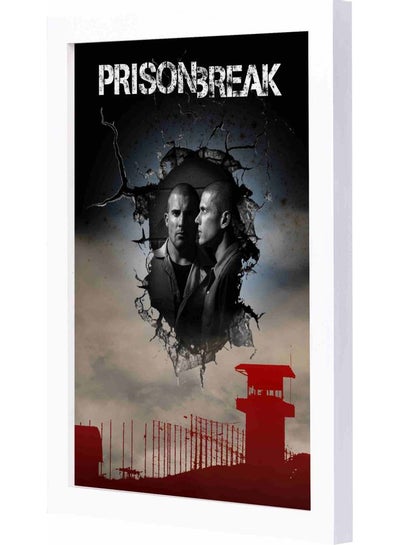 Buy Prison Break Themed Decorative Framed Wall Art Painting White 23x33x2cm in Saudi Arabia