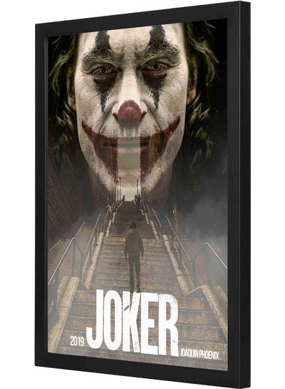 اشتري لوحة فنية جدارية بإطار بنمط يمثل فيلم "Joker" الصادر في عام 2019 أسود 33x43x2سم في السعودية