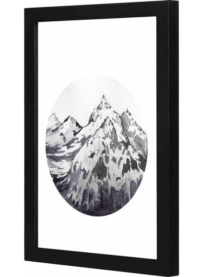 Buy Mountain Themed Wall Painting With Frame Black 23x33x2cm in Saudi Arabia