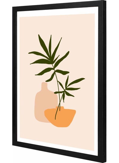 Buy Beautiful Small Plant Framed Wall Art Painting Black 43x53x2cm in Saudi Arabia