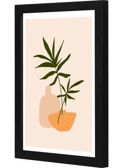 Buy Beautiful Small Plant Framed Wall Art Painting Black 23x33x2cm in Saudi Arabia