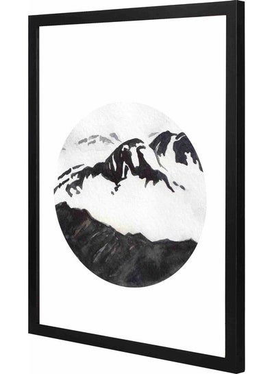 Buy Snow Mountain Painted Framed Wall Painting Black 43x53x2cm in Saudi Arabia