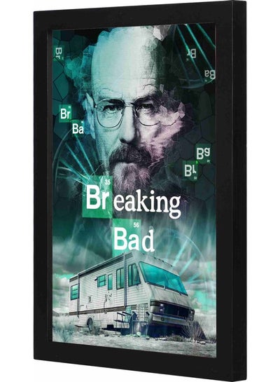 اشتري لوحة فنية بتصميم عبارة "Breaking Bad" بلون أخضر لديكور الحائط مزودة بإطار أسود 23x33x2سم في السعودية