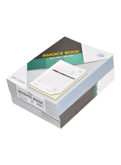 Buy 10-Piece Invoice Book White/Green/Grey in UAE