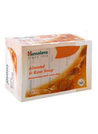 Buy 4-Piece Almond And Rose Bar Soap 4x125grams in Saudi Arabia