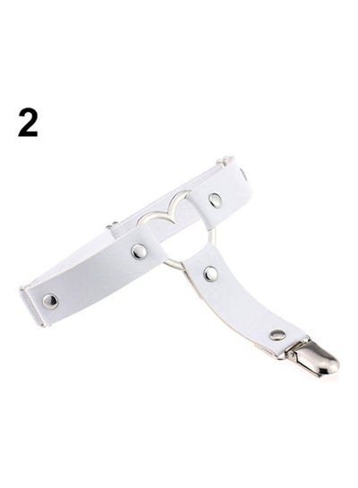 Buy Heart Shape Buckle Belt White in Saudi Arabia