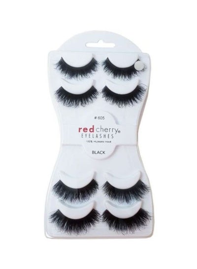 Buy 4-Pair False Eyelashes 605 Black in Saudi Arabia