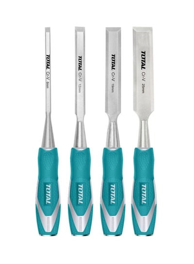 Buy 4-Piece Wood Chisel Set Teal 6,12,19,25mm in Egypt