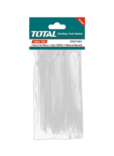 Buy 100-Piece Cable Ties Set White 2.5 x 100mm in UAE