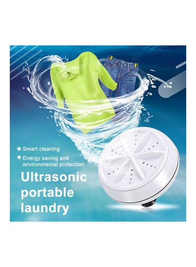 Buy Mini Washing Machine Portable Rotating Ultrasonic Turbine Washer with USB Cable MML380647 White in UAE