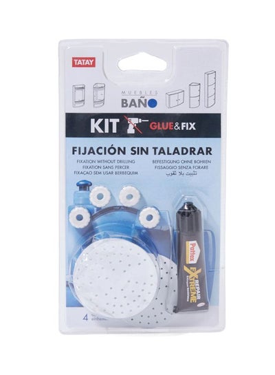 اشتري Glue With Fix Bath Cabinets Kit أبيض/أسود في الامارات