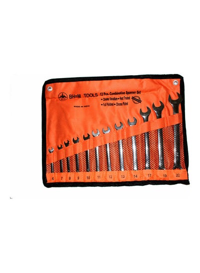 Buy 12-Piece Combination Spanner Set Silver 20cm in Saudi Arabia