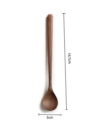 Buy Black Walnut Wooden Spoon Tableware Honey Coffee Soup Spoon Brown 23*23*23cm in UAE