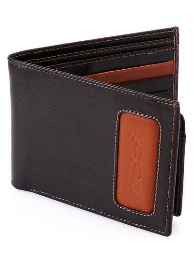 Buy Genuine Leather Wallet Black/Brown in Saudi Arabia