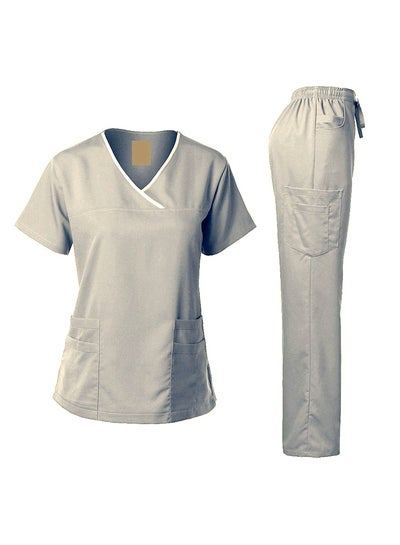 Buy 2-Piece Uniform T-Shirt With Pants Grey in UAE