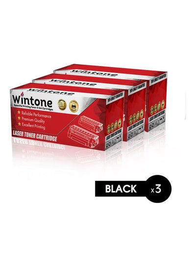 Buy Pack Of 3 Replacement Laser Toner Cartridge For HP LaserJet M Black in UAE