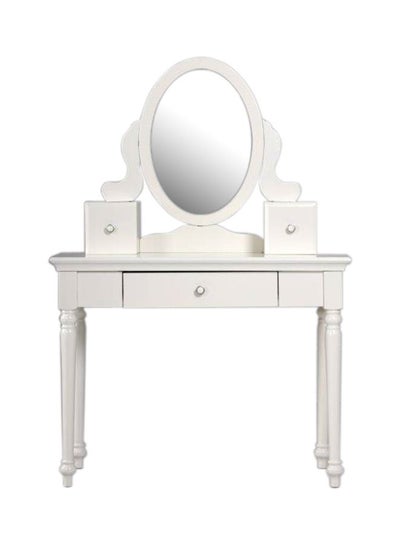 Buy Clovis Dresser | Makeup Table | Dressing Table | Vanity Table With Mirror White 100x45x147cm in UAE